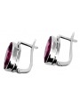 Boucles d'oreilles rubis vintage en argent 925 vec001s