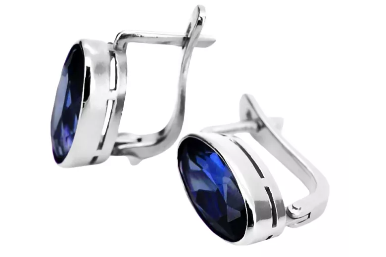 Vintage 925 Silver sapphire earrings vec001s