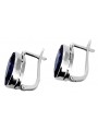 Boucles d'oreilles saphir vintage en argent 925 vec001s