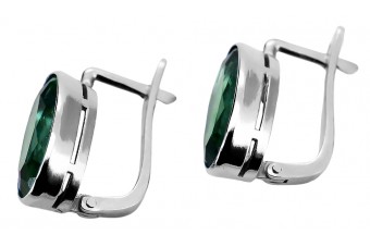 Vintage 925 Silber Smaragd Ohrringe vec001s