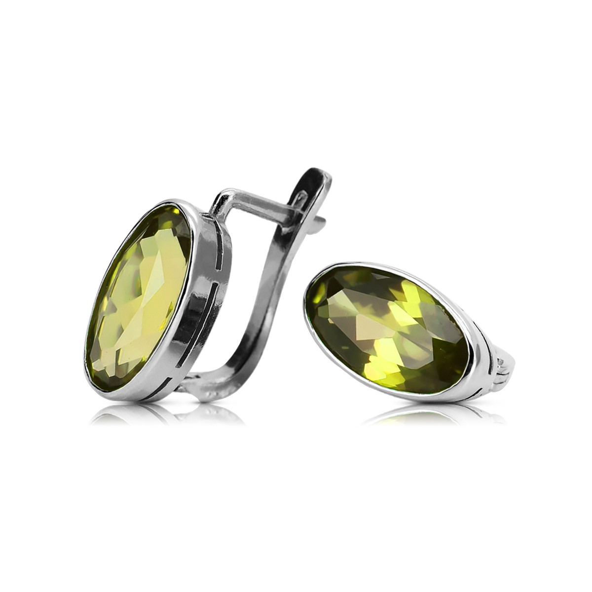 Pendientes vintage de peridoto de plata 925 vec001s