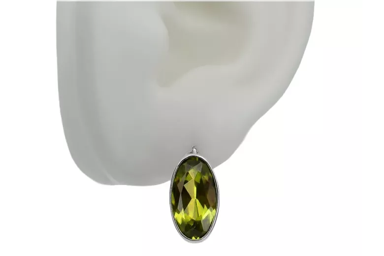 Pendientes vintage de peridoto de plata 925 vec001s