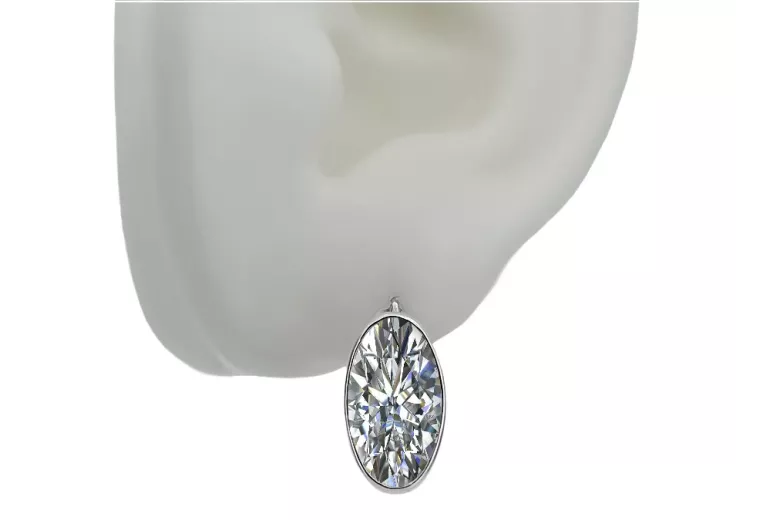 Boucles d'oreilles vintage en argent 925 et zircon vec001s