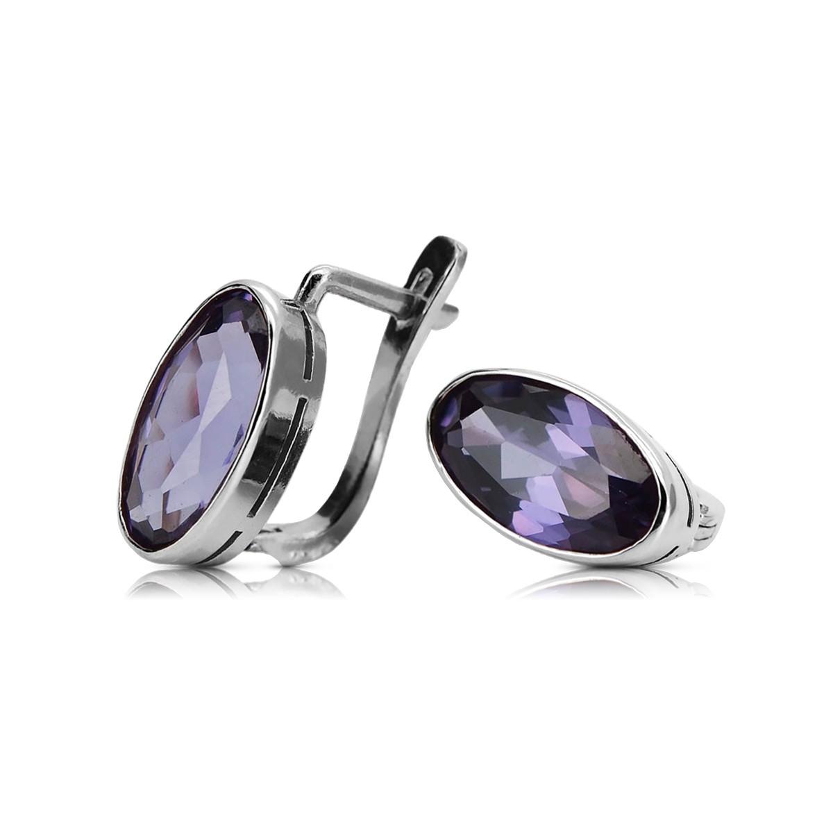 Boucles d'oreilles vintage en argent 925 alexandrite vec001s