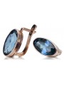 Jahrgang silber rose gold plattiert 925 aquamarine Ohrringe vec001rp