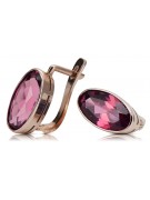 Vintage silver rose gold plated 925 ruby earrings vec001rp