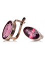 Vintage silver rose gold plated 925 ruby earrings vec001rp