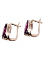 Boucles d'oreilles vintage en argent plaqué or rose 925 rubis vec001rp