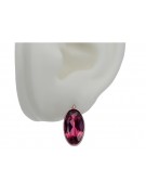 Vintage plata rosa oro plateado 925 ruby pendientes vec001rp