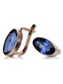 Vintage silver rose gold plated 925 sapphire earrings vec001rp