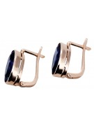 Vintage silver rose gold plated 925 sapphire earrings vec001rp