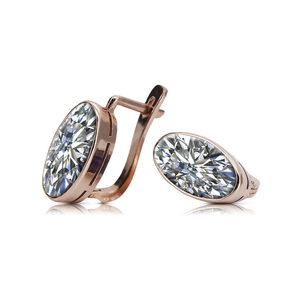 Vintage silver rose gold plated 925 zircon earrings vec001rp