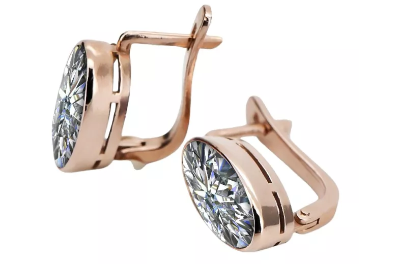 Vintage silver rose gold plated 925 zircon earrings vec001rp