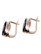 Boucles d'oreilles vintage en argent plaqué or rose 925 Alexandrite vec001rp