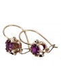 Amethyst 14K Rose Gold Earrings - Original Vintage Russian Soviet Treasure vec035