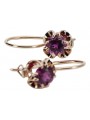 Vintage Russisch-Sowjetische 14K Roségold Amethyst Ohrringe im Originalen Stil vec035