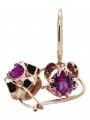 Amethyst 14K Rose Gold Earrings - Original Vintage Russian Soviet Treasure vec035