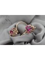 "Original Vintage Ruby Earrings in 14K Rose Gold - Unique Russian Soviet Design vec035" style