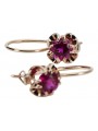 "Original Vintage Ruby Earrings in 14K Rose Gold - Unique Russian Soviet Design vec035" style