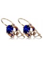 Luxurious 14K Rose Pink Gold and Sapphire Earrings - Vintage Russian Soviet Era Inspired vec035