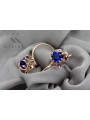 Luxurious 14K Rose Pink Gold and Sapphire Earrings - Vintage Russian Soviet Era Inspired vec035