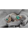 Vintage Russian 14K Rose Gold Emerald Earrings - Authentic Soviet Jewelry vec035