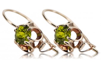 "Vintage Russisch Sowjet Peridot Ohrringe in 14k Roségold vec035 Originales" style