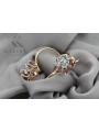 Or rose 14 carats avec zircon, Boucles d'oreilles vintage d'origine soviétique russe. style