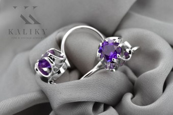 Boucles d'oreilles aleksandryte argent 925 vec035s Vintage