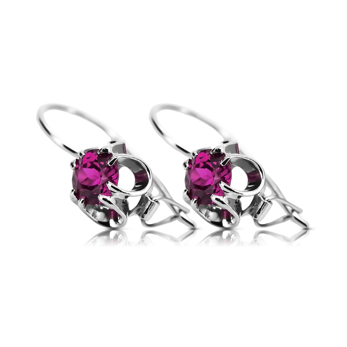 Silver 925 amethyst earrings vec035s Vintage