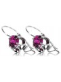 Boucles d'oreilles argent 925 améthyste vec035s Vintage