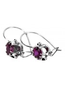 Silber 925 Amethyst Ohrringe vec035s Vintage