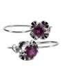 Silber 925 Amethyst Ohrringe vec035s Vintage