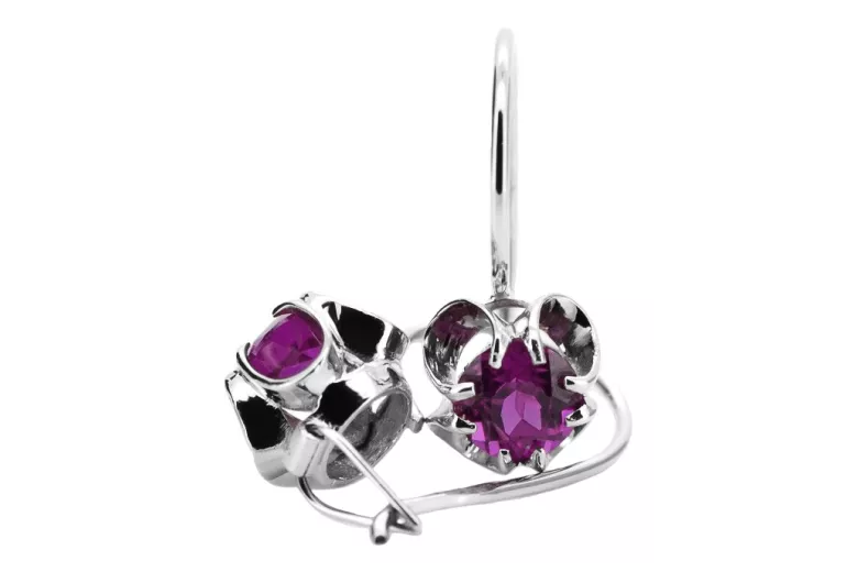 Silver 925 amethyst earrings vec035s Vintage