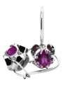 Silver 925 amethyst earrings vec035s Vintage