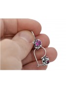 Silber 925 Amethyst Ohrringe vec035s Vintage