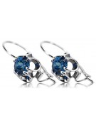 Boucles d'oreilles argent 925 aigue-marine vec035s Vintage