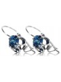 Boucles d'oreilles argent 925 aigue-marine vec035s Vintage