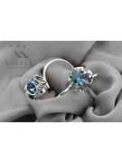 Boucles d'oreilles argent 925 aigue-marine vec035s Vintage