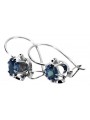 Boucles d'oreilles argent 925 aigue-marine vec035s Vintage