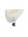 Boucles d'oreilles argent 925 aigue-marine vec035s Vintage