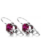 Boucles d'oreilles argent 925 rubis vec035s Vintage