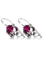 Boucles d'oreilles argent 925 rubis vec035s Vintage