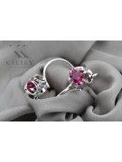 Silver 925 ruby earrings vec035s Vintage