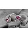 Silver 925 ruby earrings vec035s Vintage