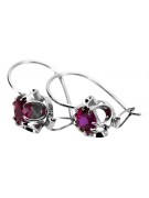 Boucles d'oreilles argent 925 rubis vec035s Vintage