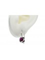 Boucles d'oreilles argent 925 rubis vec035s Vintage