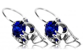 Silver 925 sapphire earrings vec035s Vintage