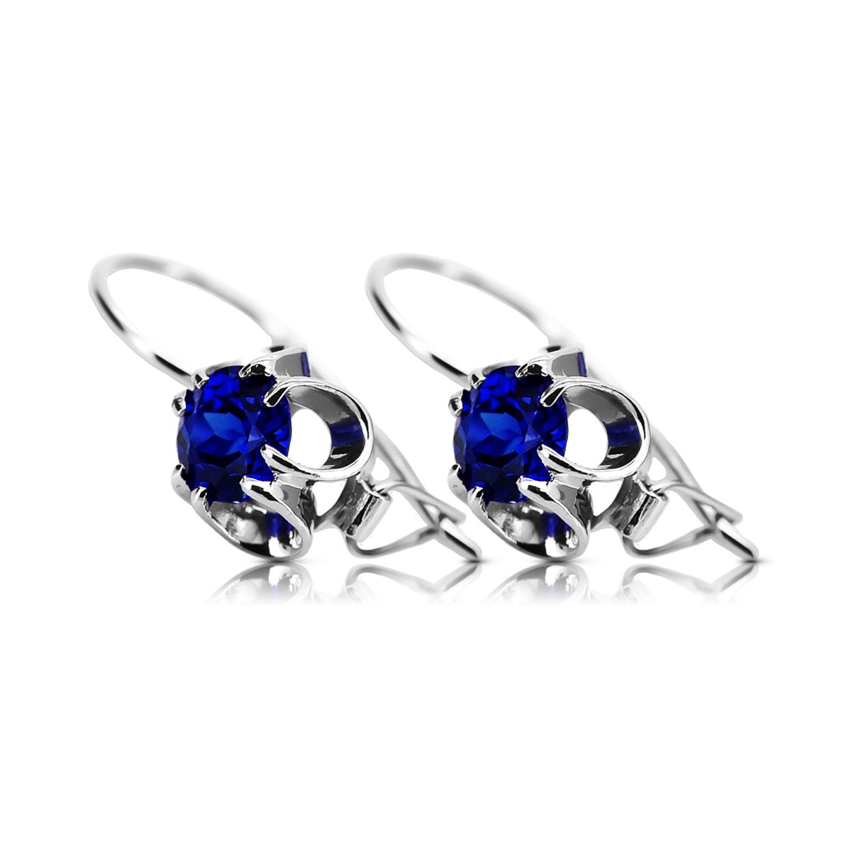 Boucles d'oreilles saphir argent 925 vec035s Vintage