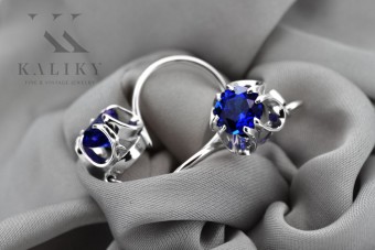 Срібні сережки з сапфіром 925 проби vec035s Vintage